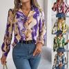 Office Lady Casual Fashion Contrast Color Print Blouse Women Long Sleeve Tops Autumn Winter Elegant Notched Shirt Clothes 28621