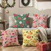 Fashionable Fruit Print Pattern Pillow Case Comfort Sofa Bed Silky Elegant Invisible Zipper Decorative Cushion Cover
