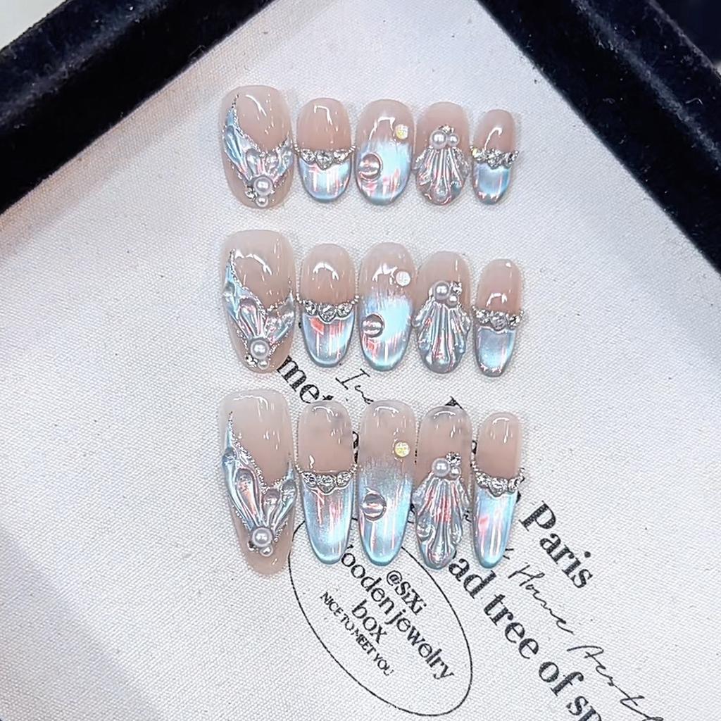 Pure Hand-kneaded Craftsmanship New Aurora Fishtail Zircon Aurora Hand-painted Fishtail Cat Eye Manicure Stick