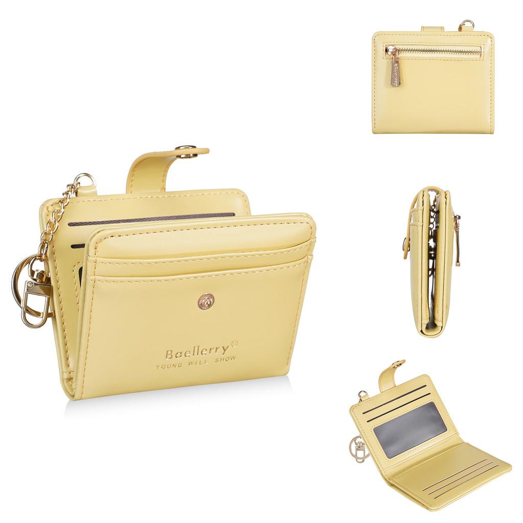 Womens Pu Leather Wallet With Integrated Card Holder And Keyring Stylish Coin Purse