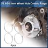 OD 76.1mm To ID 74.1mm Car Wheel Hub Centric Rings Aluminium Alloy 4 Pcs