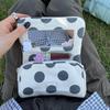 Large Capacity Canvas Polka Dot Cosmetic Bag Portable Small Item Bag Travel Organizer Bag  Woman