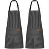 Delantal de Cocina Rayado Halter Unisex para Hogar y Personal de Comedor