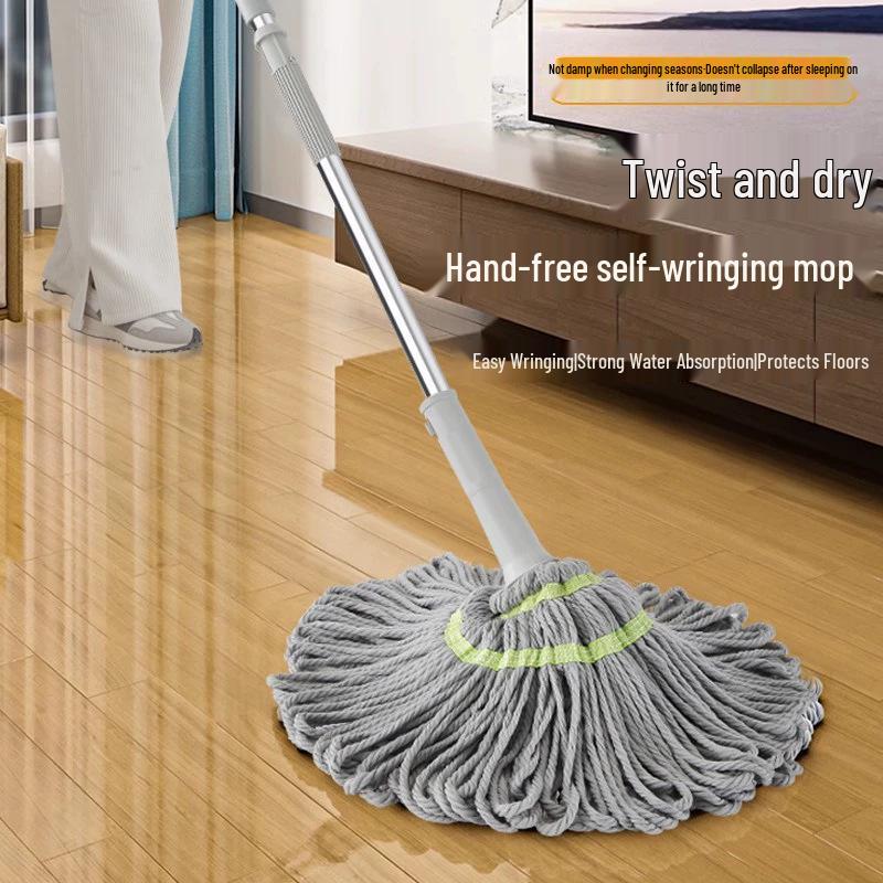 Ainovann Self-Wringing Rotating Mop - Effortless One-Wipe Clean with Automatic Dehydration for Easy Floor Care