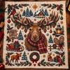 Holiday Animal Needlepoint Patterns Christmas Cross Stitch Kit, Embroidery Starter Seasonal Handmade Present for Friends Pattern, Festive Craft