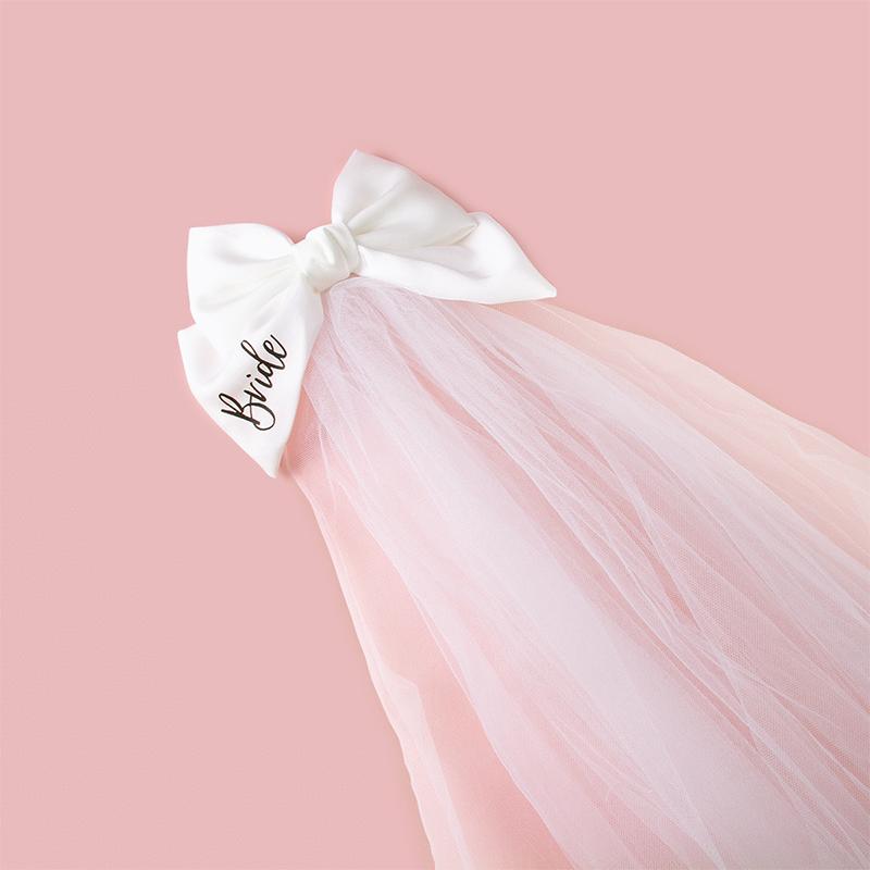 

Белый бант для волос невесты, фата, сувениры для подружек невесты, большой бант для волос, свадебная повязка на голову, украшения для девичника, подарки на девичник