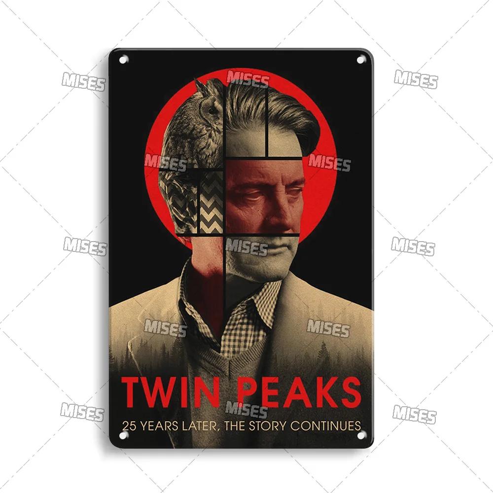MISES Twin Peaks Classic TV Metal Sign Rusty Metal Poster Man Cave Garage Club Industrial Decor Decorative Plate Metal Plaque