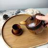 1 Peça Bule de Madeira Maciça com Bico e Tampa - Bule Bico de Pato Madeira de Jujuba Azeda com Filtro Bule Infusor de Chá