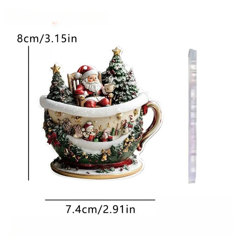 Christmas Coffee Cup Ornaments Coffee Mug Decorative Tree Hanging 2025 Xmas Navidad 2026 New Year Easter Bunny Party Supplies