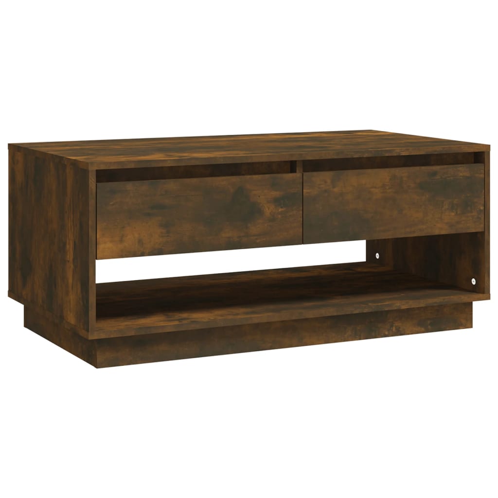 Coffee Table Smoked Oak 102.5 x 55 x 44 cm Wood Based Material