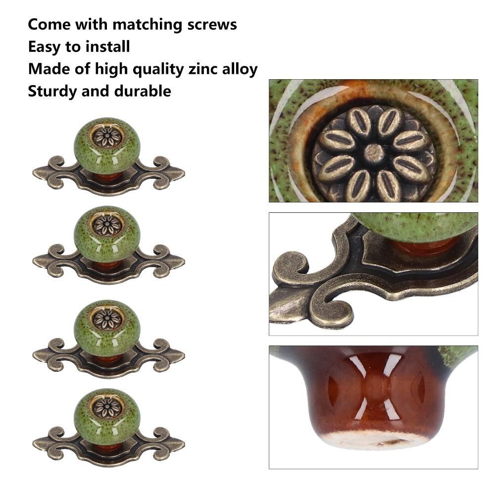 4pcs Zinc Alloy Furniture Handle Easy Install Drawer Handle Exquisite Cabinet Knob  Dresser