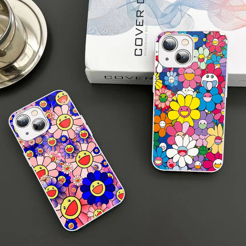 Art T-Takashi M-Murakamis Tempered Glass For Iphone 14 13 12 11 Pro Mini XS MAX 14Plus X XS XR Fundas