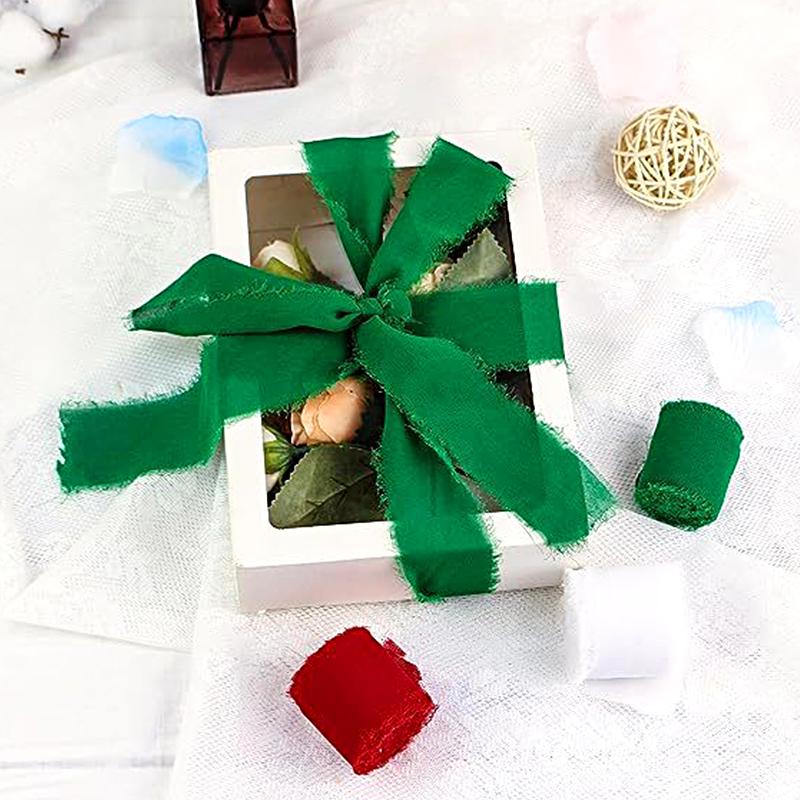 1Roll Party Packing Christmas Wedding Invitation Cards DIY Raw Edge Silk Ribbon Hand Torn
