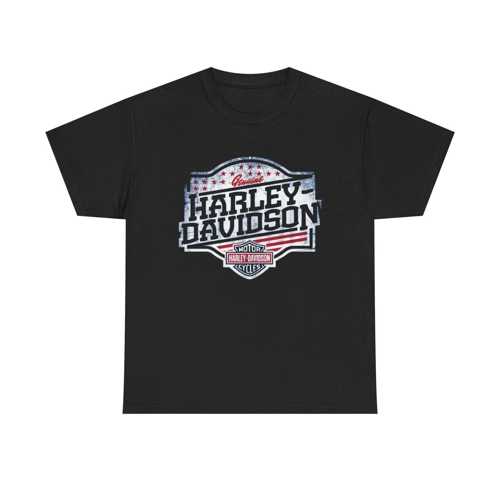 Harley Davidson Faded Vintage Logo Graphic T Shirt Unisex Heavy Cotton Tee L