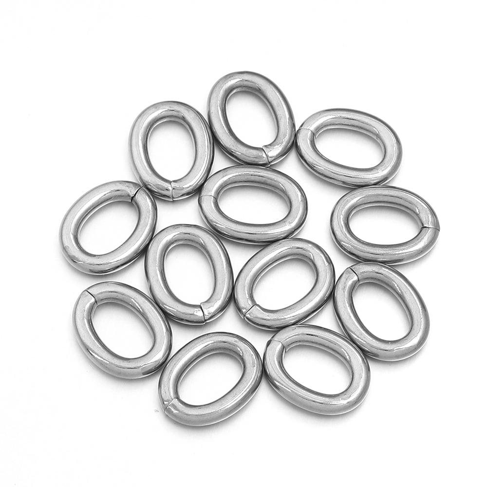 20pcs/lot Oval Stainless Steel Open Jump Rings Connectors Split Rings For DIY Bracelets Jewelry Making Materials Accessories