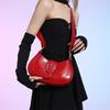 Vintage PU Leather Armpit Bag for Women Shoulder Bag Chic Red Blue Underarm Bag High Quality Solid Classic Handbag