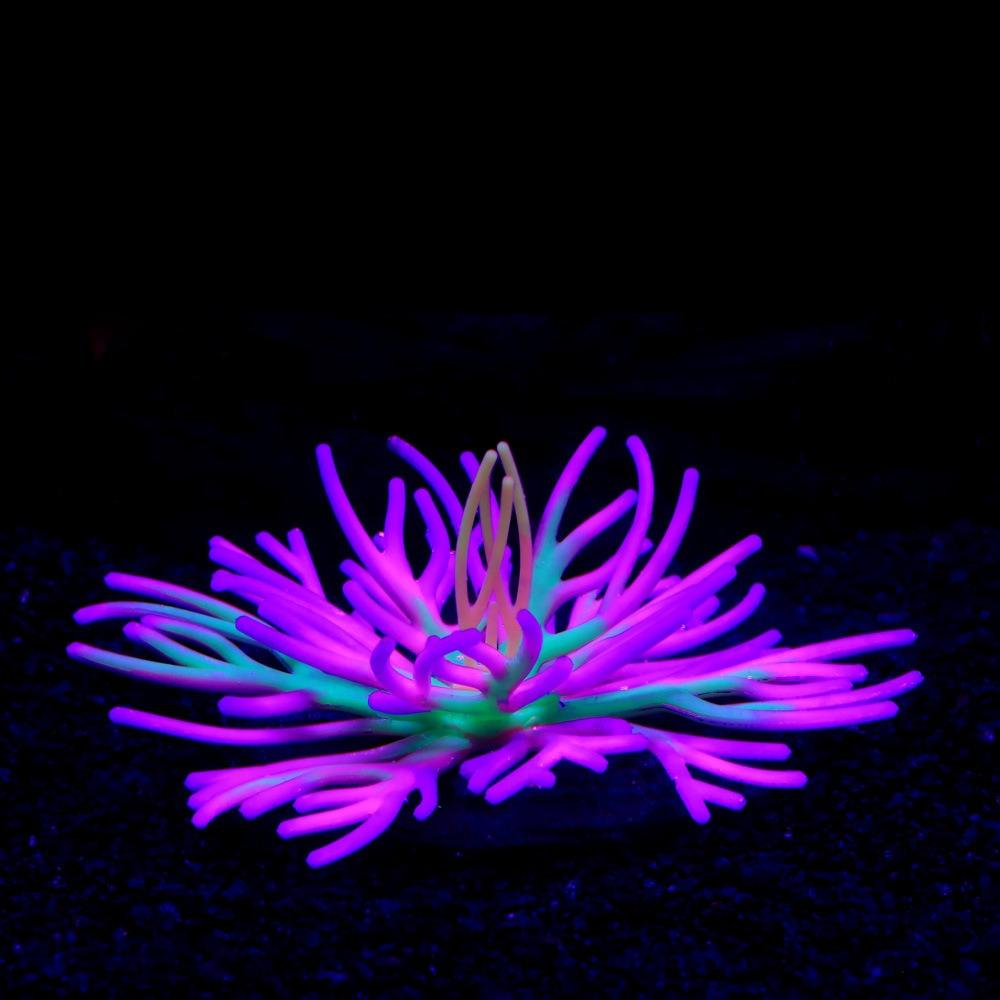 

Soft Simulation Sea Anemone Lifelike Fake Water Grass Luminous Artificial Sea Anemone Fish Tank розовый