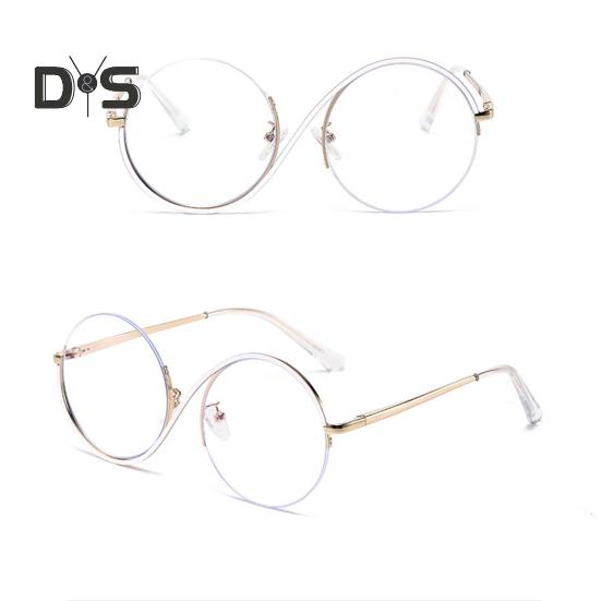 Hexenbrille, kultiges Design, flache Spiegel, leichter Metallrahmen, S-förmige Beine, runde Brille, Halloween-Party-Requisite, Cosplay-Brille