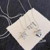 Women's High-End Silver Heart & Star Pendant Necklace - Versatile Long Sweater Chain