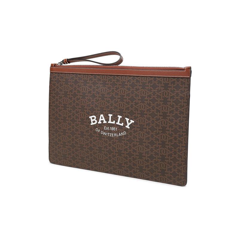 Bally Monogram Logo Color Block Vintage Leather Wallet Clutch Men Wallets Brown 6300393