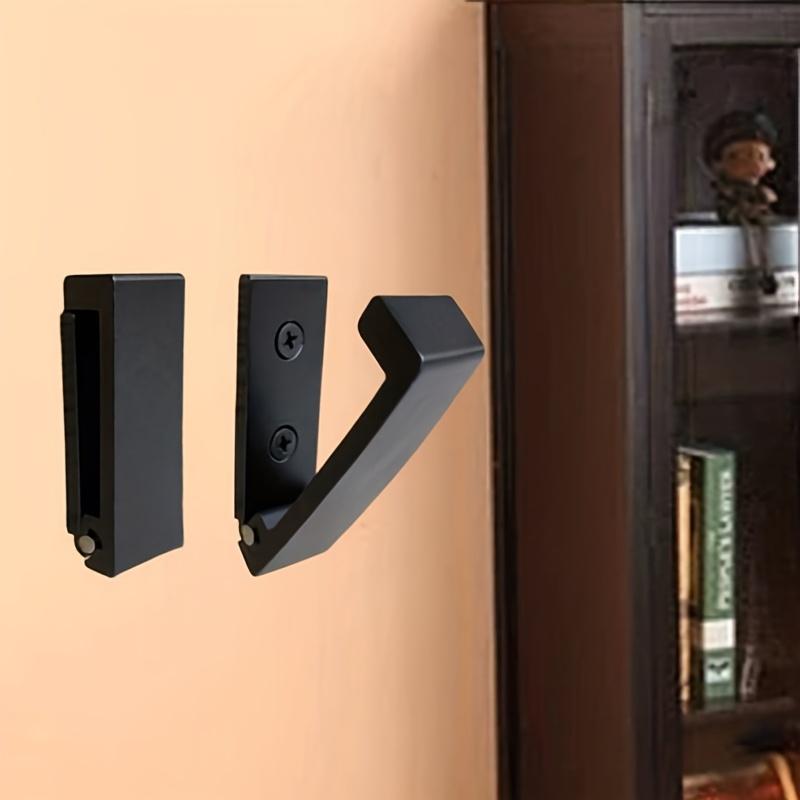 1 Stück Haken Wandmontiert Rostfrei Aluminiumlegierung Faltbarer Kleiderbügel, Schwarz Hochbelastbarer Metall-Kleiderbügel, zum Aufhängen von Kleidung, Handtüchern, Hüten, Taschen