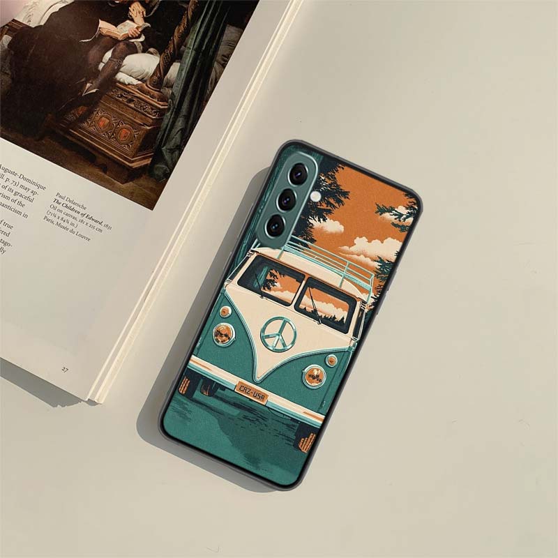 Hippie Peace Bus and Sunflower Phone Case for Samsung A54 A14 A24 A34 A17 A37 A57 A55 A35 A25 A15 A07 A05S A04S A12 A22 A32 A52S