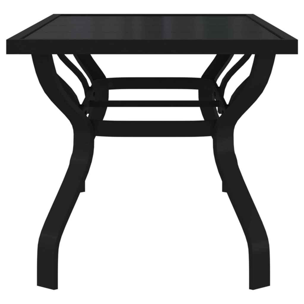 Garden Table Black 180 X 80 X 70 Cm Steel and Glass