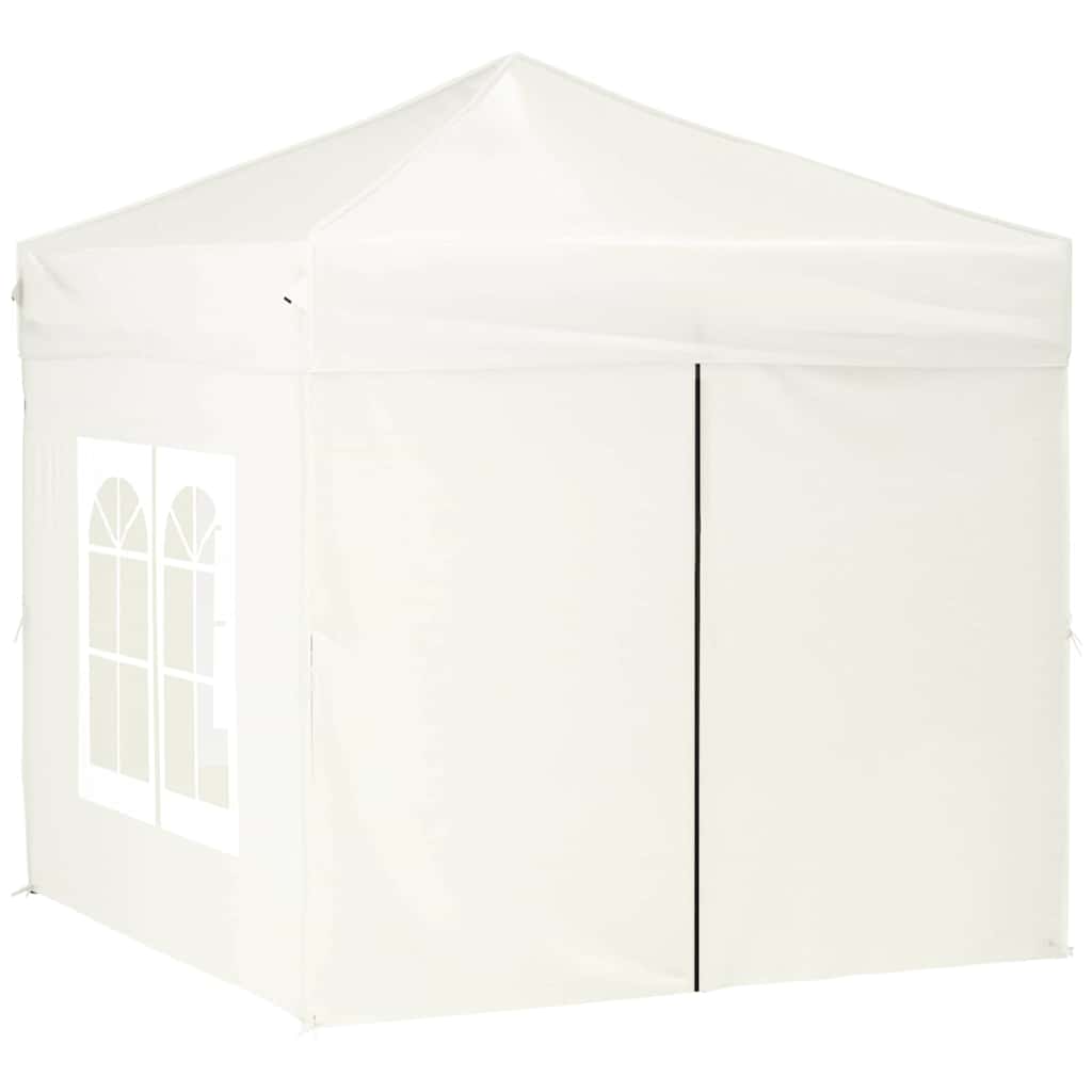 vidaXL Partyzelt Faltbar mit Seitenwänden Creme 2x2 m