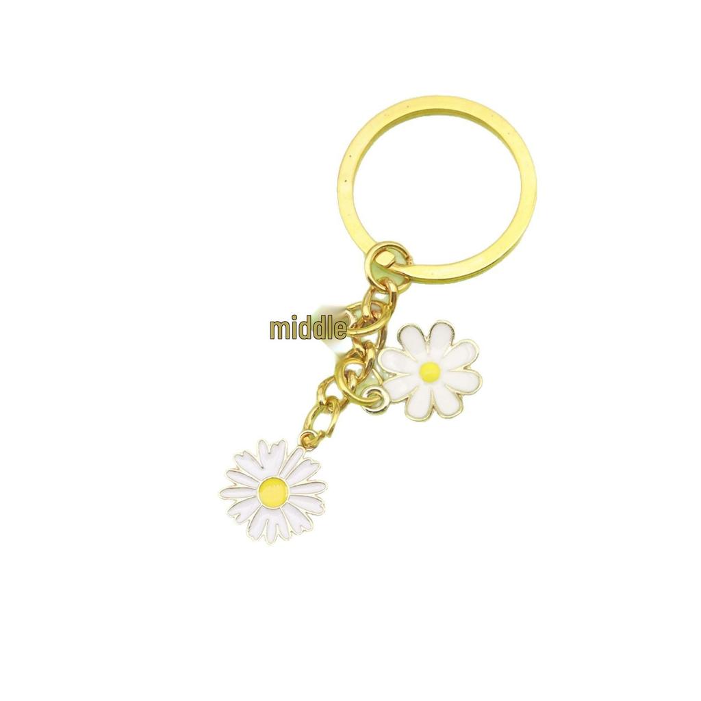 Daisy Enamel Flower Keychain Pendant for Bags & Phones