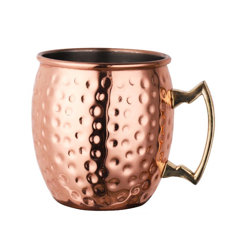 Hamret kobberbelagt Moscow Mule Mug Ølkopp Kaffekopp Krus Kobberbelagt kopp