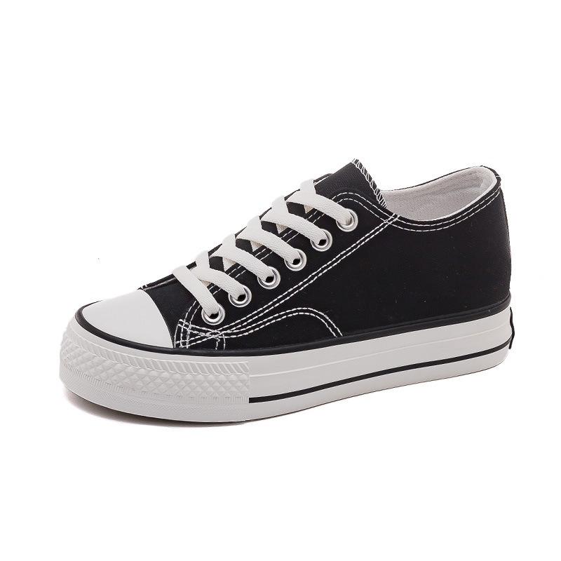 Platform Canvas Shoes Women's Shoes Spring and Autumn New Inner Heightening Board Shoes Ulzzang Versatile Cloth Shoes