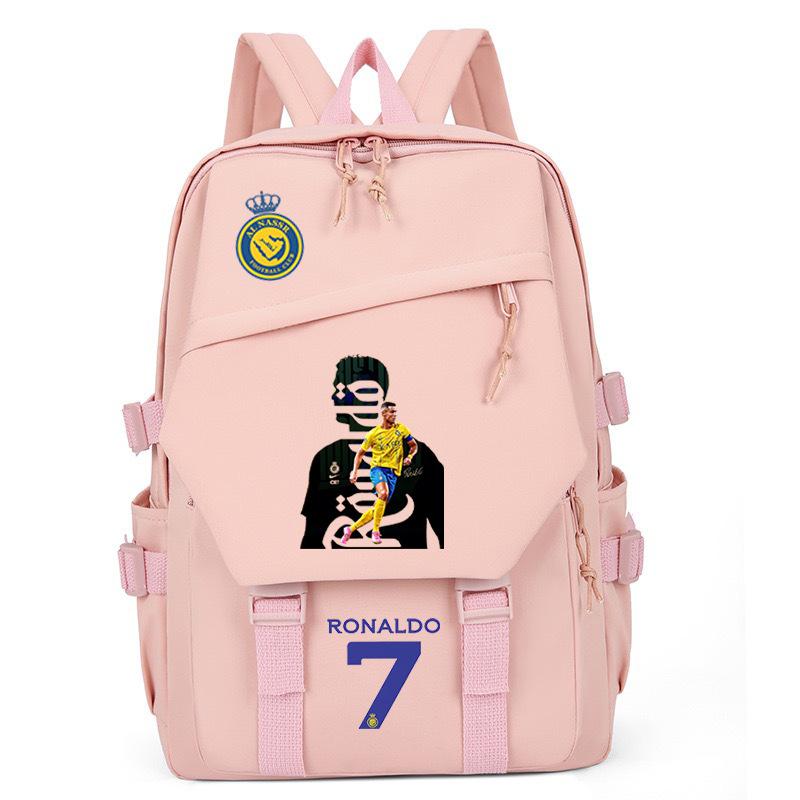 Football Star Ronaldo Surrounding Cr7 Printing Student Schoolbag Trend Backpack To Reduce The Burden And Large Capacity
