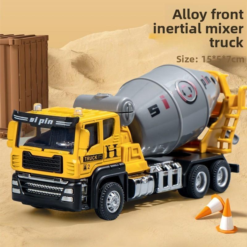 Crane Excavator Mixer Truck Engineering Vehicle Model With Inertia Alloy Construction For Kids Play And Collecting