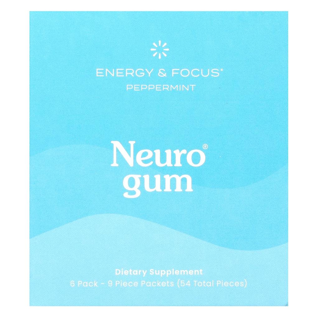 Energi & Fokus, Peppermynte, 6-pakning, 9 hver