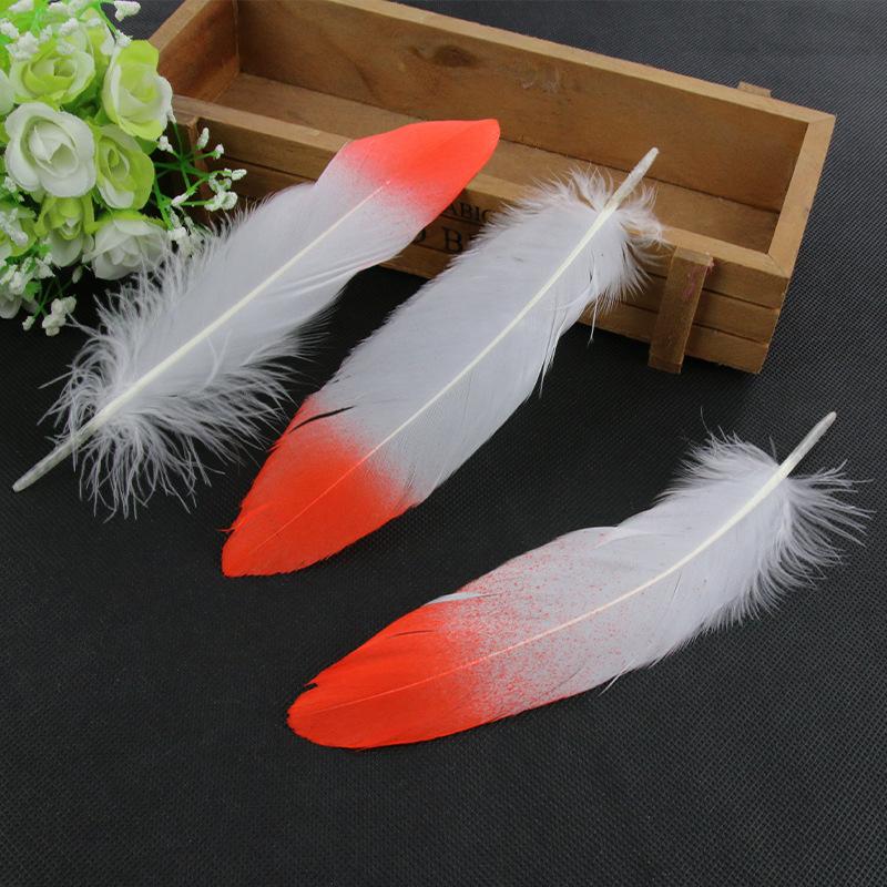 50Pcsdy Handmade Feather Two-Color Gradual Change Feather Jewelry Accessories Clothing Accessories Feather