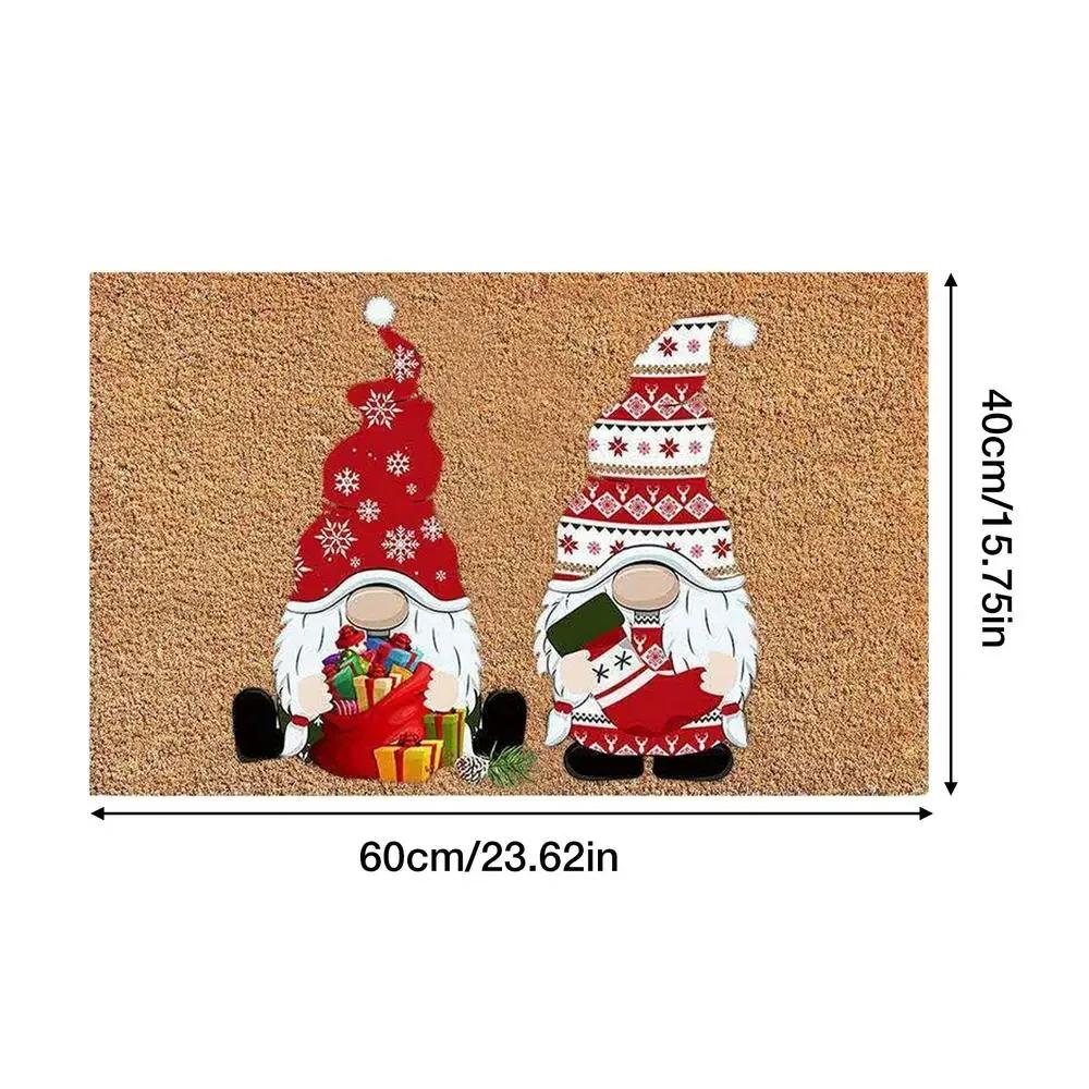 VIKAMA Christmas Dwarf Welcome Floor Mat - Indoor and Outdoor Area Carpet Entrance Floor Mat - Holiday Home Decoration