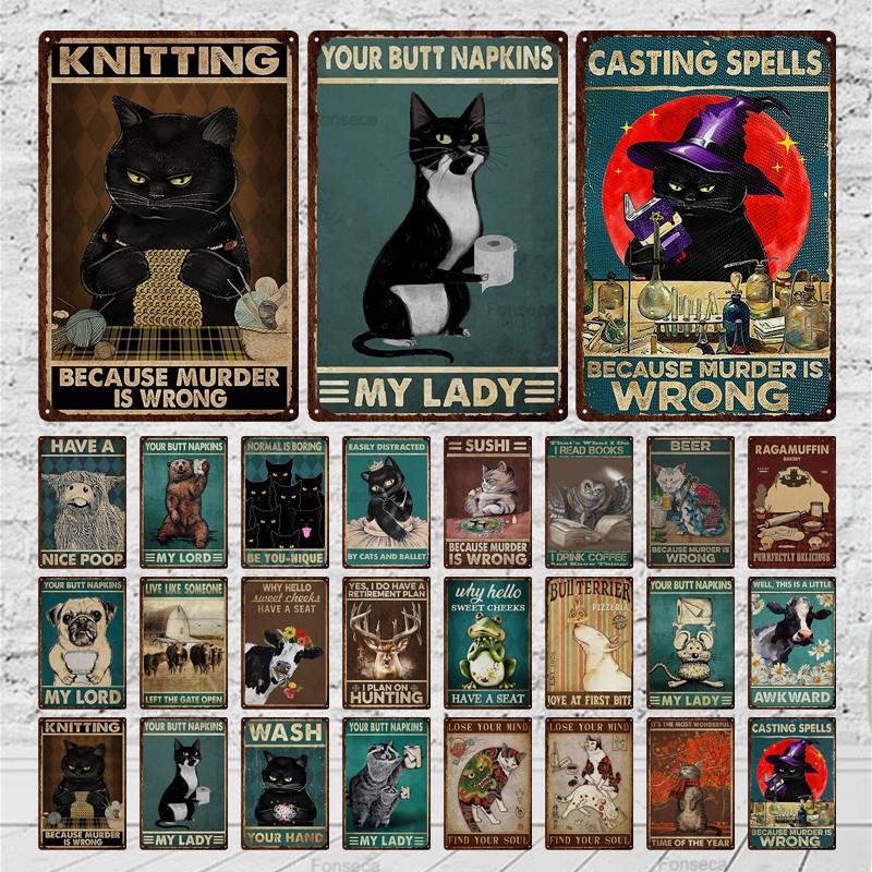 Język migowy zwierząt Kolorowy metalowy znak Dekoracja pokoju Bar Plakat ścienny Puszka Retro Zardzewiały napój Żelazo Piwo Dekoracja hotelu