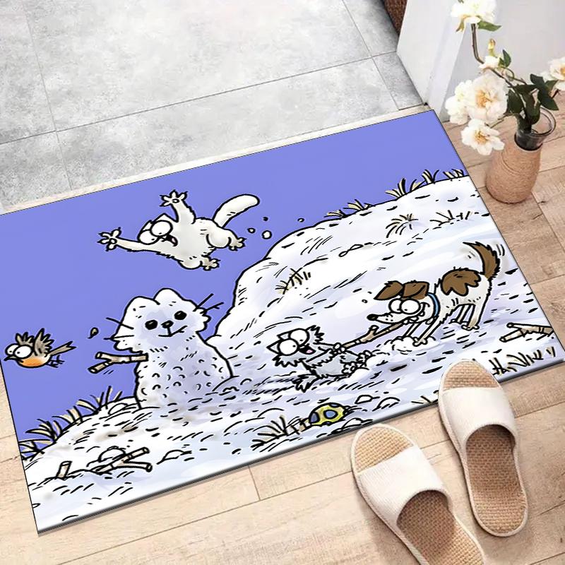 Simon's cat Polyester Carpet, Soft Indoor Mat for Office Chair, Living Room, Computer Desk - Decorative Home Office Rug Design