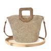 2025 new oblique span hand-carry dual-purpose papyrus woven bag fashionable Mori summer vacation commuter hand-woven bag