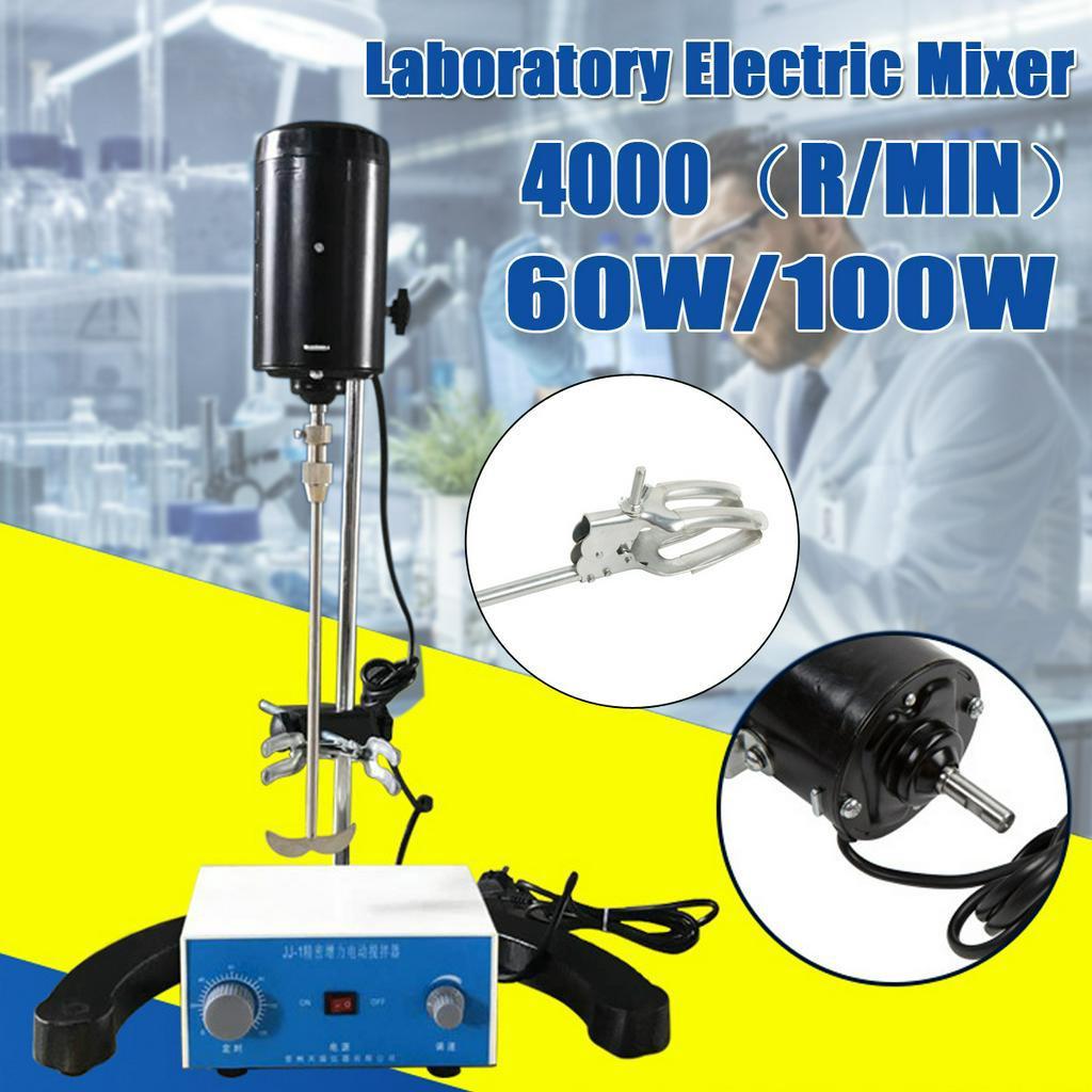 4000rpm Electric Mixer multi-function Mixer Overhead Stirrer Adjustable Churn Stir Machine Blenders Laboratory Stirrer 100W/60W