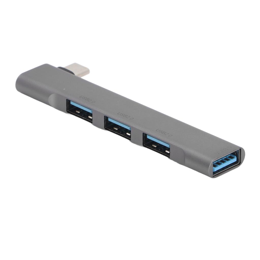 Typ C Hub 4 Ports USB3.0 2.0 5Gbps 480Mbps Aluminiumlegierung Plug and Play Grau USB C Dockingstation für Desktop Laptop