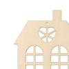 10Pcs Wooden House Cutout Ornaments with Rope Handmade Unfinished Cutouts for Scrapbook