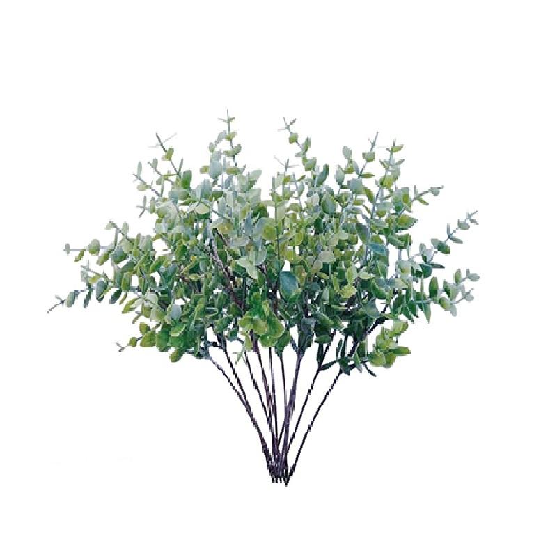 10 STÜCKE Eukalyptusblätter Haufen Zweig Künstliche Kunststoff Pflanzen Blätter Grüne Stiele Hochzeit Faux Gefälschte Blumen Party Blumenstrauß