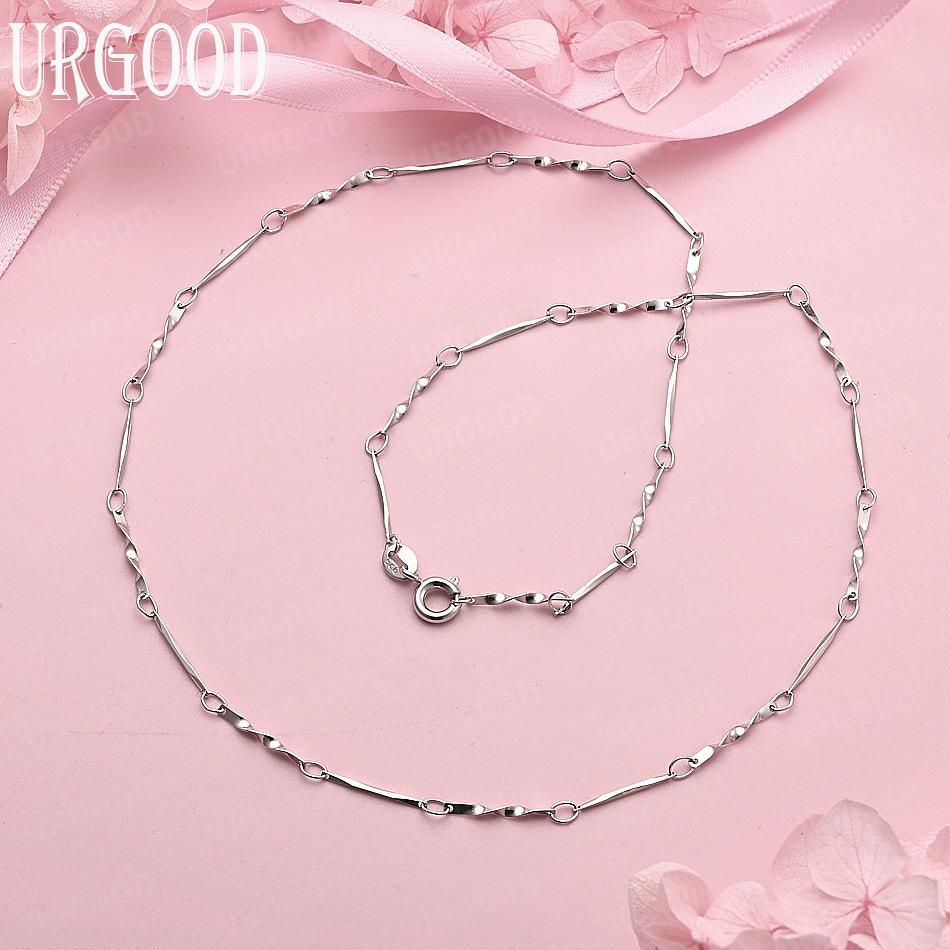 925 Sterling Silver Wedding Necklace Men Women Gifts Fashion Jewelry