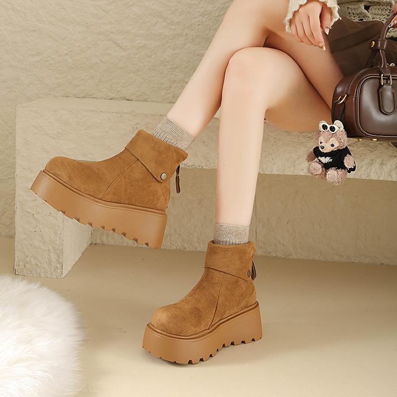 TUINANLE Newest Women Winter Snow Boots Slip on Short Boots Comfort Ankle Boots Faux Fur Lining Plush Boots