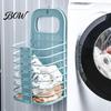 No Drill Wall Organizer Foldable Laundry Basket, Breathable Hollow Design, Mounted Narrow Space Saving Organizer, for Bathroom Dormitory And
