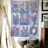 Dreamy Watercolor Rose Wall Tapestry Aesthetic Wall Hanging Printed Fabric Blanket Decorative Tapestries for Bedroom Living Room Home Decor