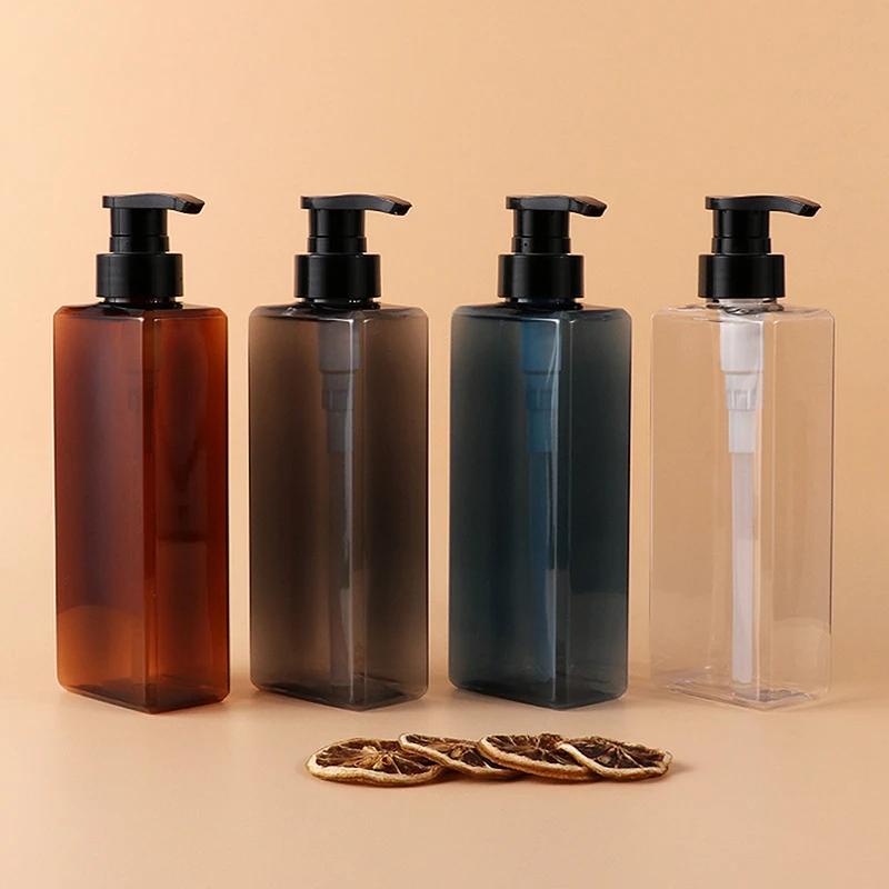 400/500ml Quadratische Badezimmer Seifenspender Nachfüllbarer Shampoo Duschgel Halter Tragbarer Reise Spender Leere Badezimmer Pumpe Flasche