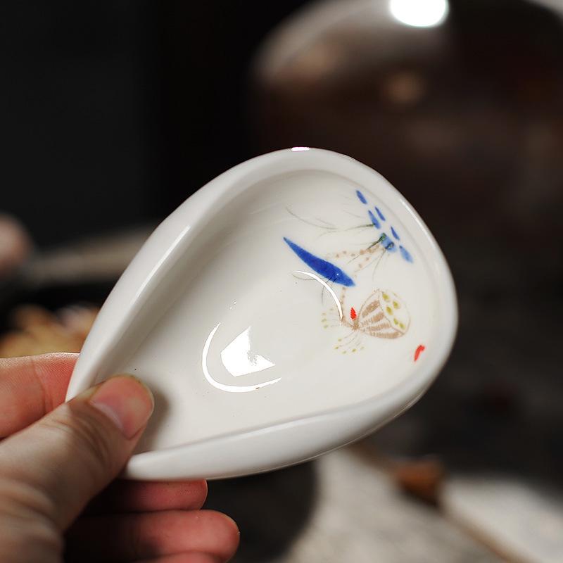 White and Blue Porcelain Tea Scoop - Gongfu Tea Ceremony Accessory