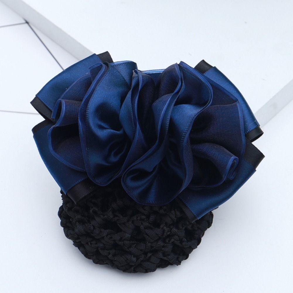 Spring Clip Ballet Hair Net Korean Style Crochet Hair Bun Cover High-End Bun Cover For Women Girls